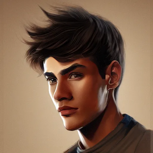 Image similar to a portrait of a handsome young man, highly detailed, digital painting, trending on artstation