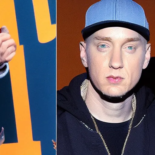 Prompt: Eminem becoming uncanny-W 910