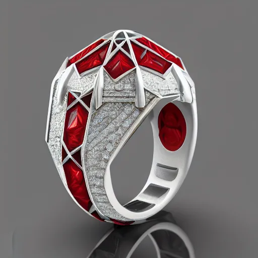 Prompt: Benfica championship ring, diamonds, rubys, smooth lighthing, ultradetailed, 4k, trending on artstation, devianart and cgsociety, concept art