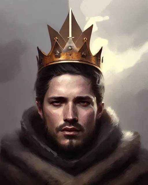 Image similar to the king in the north, with iron crown, without a beard | | realistic shaded, fine details, realistic shaded lighting painting by greg rutkowski, diego gisbert llorens, magali villeneuve, artgerm, jeremy lipkin, michael garmash, rob rey