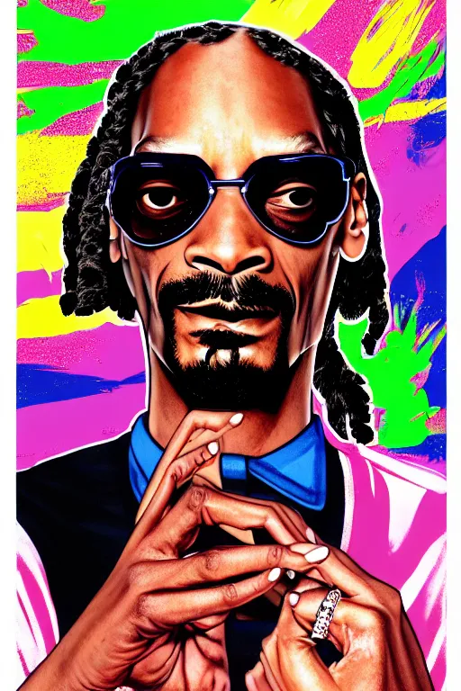 Image similar to snoop dogg smoke someone feet, gta vice city style, smooth painting, each individual seeds have ultra high detailed, 4 k, illustration, comical, acrylic paint style, pencil style, torn cosmo magazine style, pop art style, ultra realistic, underrated, by mike swiderek, jorge lacera, ben lo, tyler west