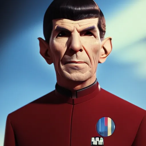 Image similar to a beautiful portrait of mister spock wearing a star wars uniform, 8 k