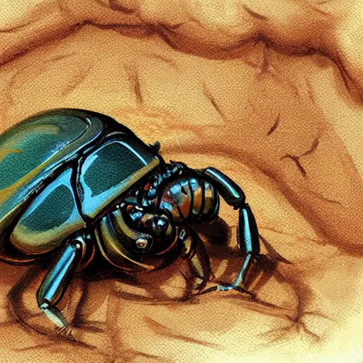 Prompt: larvae creature in dirt tunnel, focus on creature, trending on artstation, Hercules beetle larvae, style of Greg Manchess and Artgerm, high detail gross