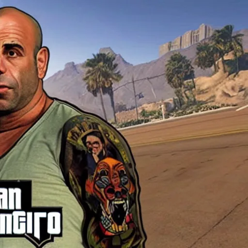 Image similar to joe rogan gta 5 cover art