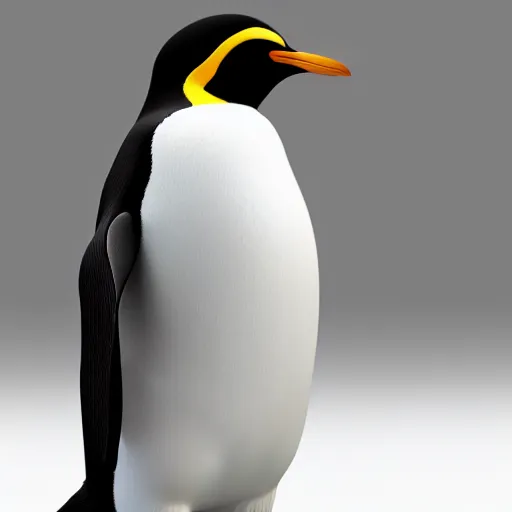Prompt: full body 3 d render of penguin, studio lighting, white background, blender, trending on artstation, 8 k, highly detailed