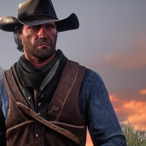 Prompt: arthur morgan from red death redemption 2 wearing an underwearc