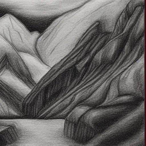 Image similar to pixels landscape handdrawn pencil