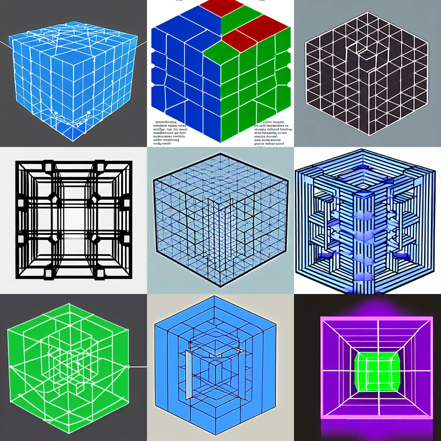 Prompt: a diagram of a 4 - dimensional hypercube