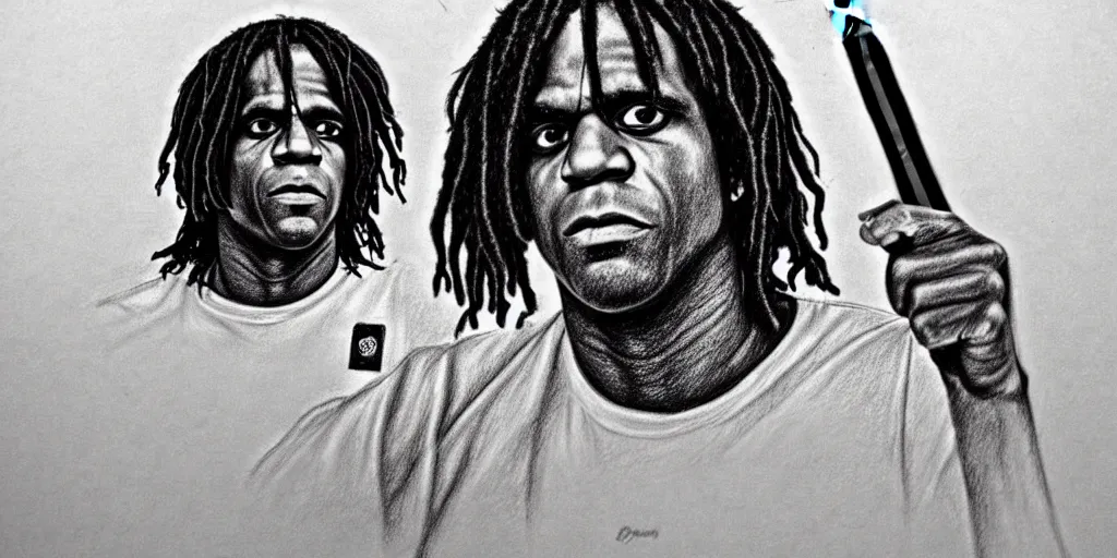 Image similar to chief keef as a muslim pencil drawing very detailed