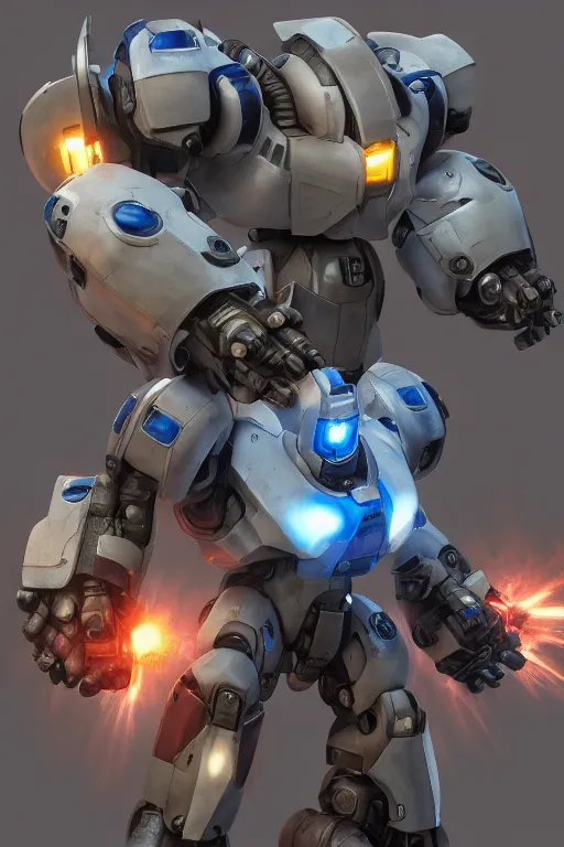 Image similar to mechwarrior 5 : mercenaries mech megaman transformer robot boss tank engine game octane render, 4 k, hd 2 0 2 2 3 d cgi rtx hdr style chrome reflexion glow fanart, global illumination ray tracing hdr fanart arstation by ian pesty by jesper ejsing pixar and disney unreal zbrush central hardmesh