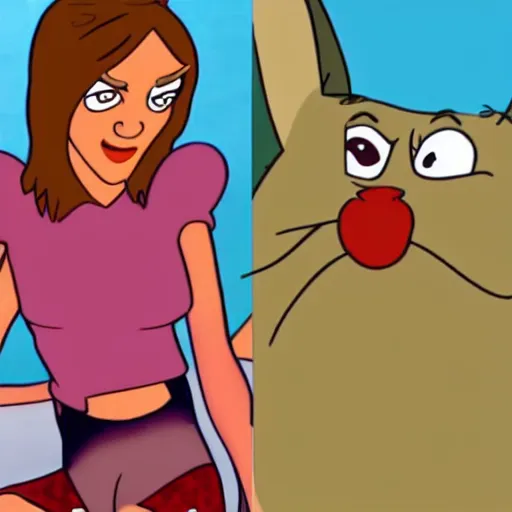 Image similar to emma Watson in the ren and stimpy cartoon.