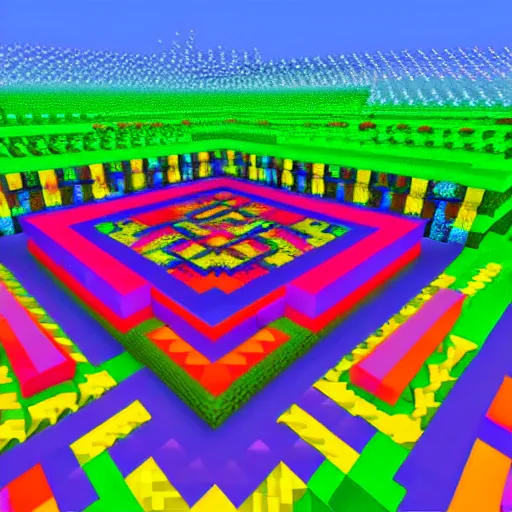 Image similar to psychedelic Minecraft world