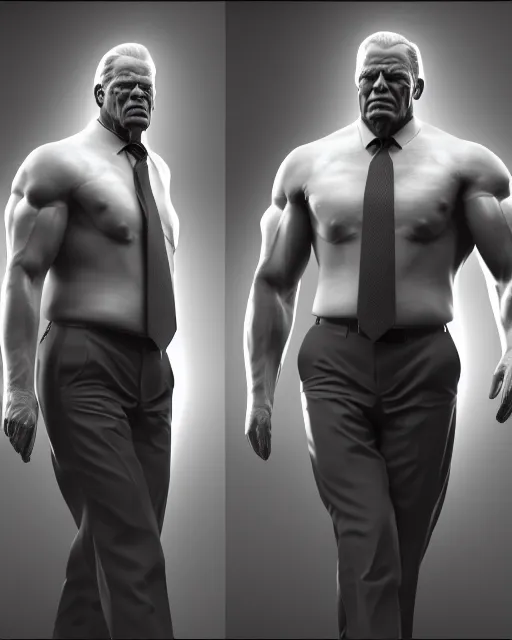 Prompt: gigachad muscular united states president gerald ford, flexing, volumetric lighting, shadows, chiseled, unreal engine, octane render, digital art, trending on artstation