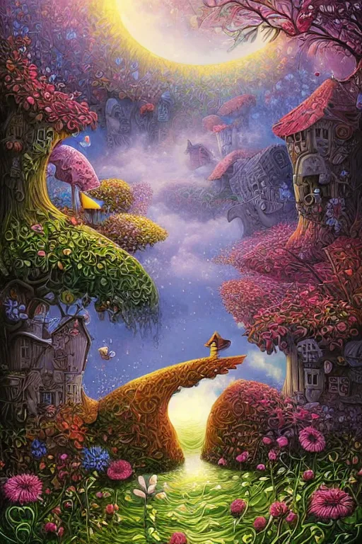 Image similar to by Jacek Yerka and Cyril Rolando