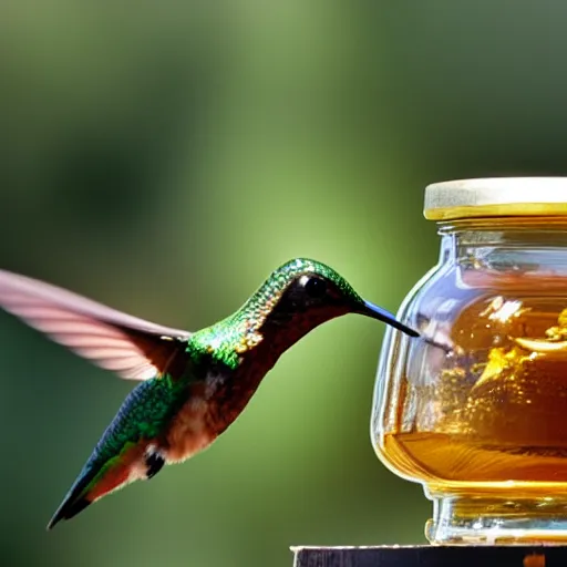 Image similar to a photo of a hummingbird making honey