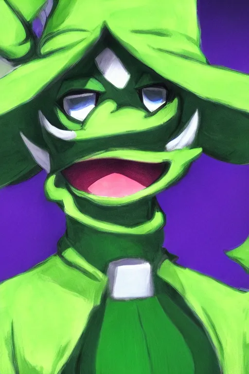 Image similar to ralsei from deltarune, painting