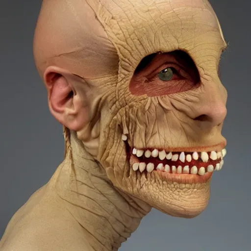 Prompt: a detailed male face by gunther von hagens