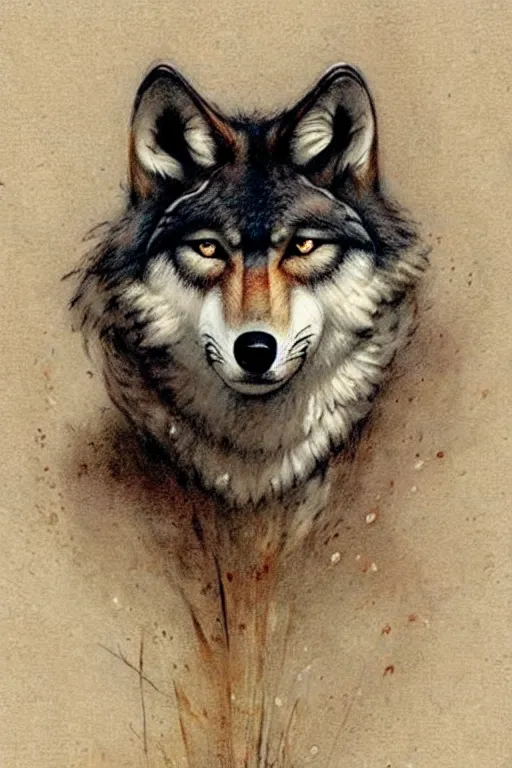 Image similar to (((((1950s wolf . muted colors.))))) by Jean-Baptiste Monge !!!!!!!!!!!!!!!!!!!!!!!!!!!