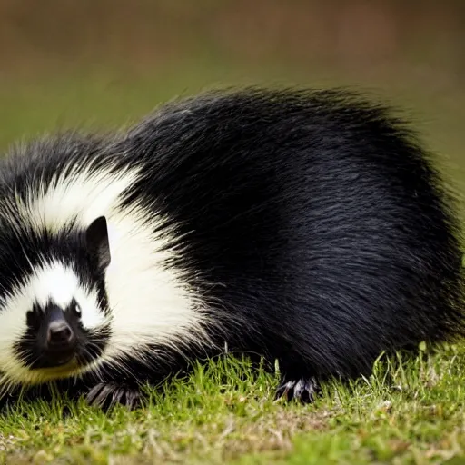 Prompt: a yearbook photo of a skunk