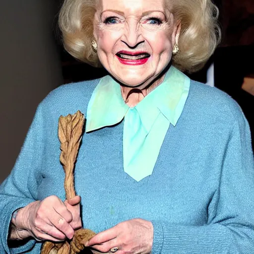 Prompt: betty white as bilbo baggins from lord of the rings