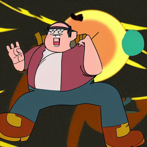 Prompt: Soos from Gravity Falls climbing the sun