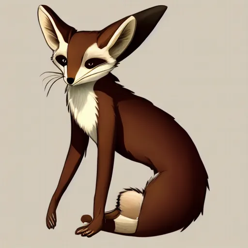 Prompt: a full - body centered front - perspective furry male fursona portrait, a male fennec fursona, mocha swirl color scheme, trending on weasyl, high - resolution, photo realistic