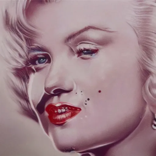 Prompt: pencil art, detailed portrait of marilyn monroe, intricate,, oil painting, by yoshitaka amano, cinematic lighting