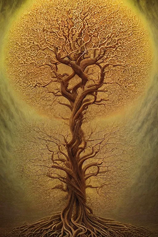 Image similar to intricate stunning highly detailed placenta ’ s tree of life, digital painting by agostino arrivabene and vladimir kush, surreal, ultra realistic, artstation