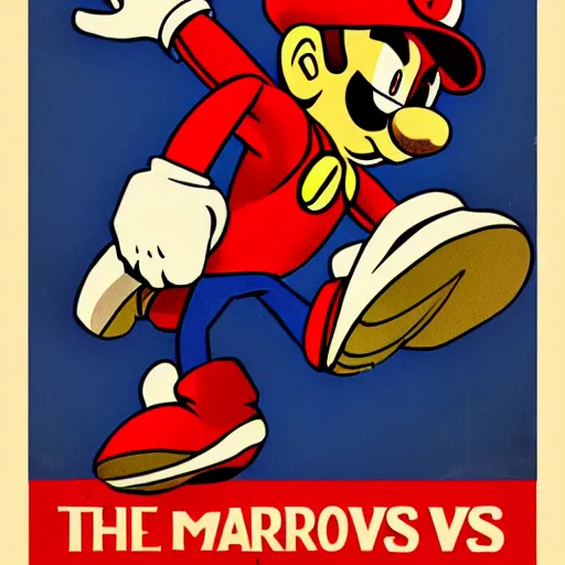 Prompt: vintage poster of mario vs sonic the hedgehodge -4