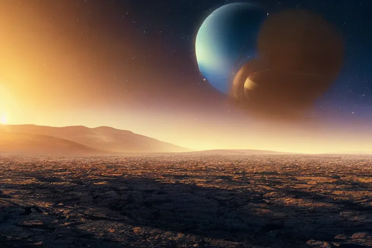 Prompt: a beautiful peaceful landscape photo of an alien planet, cinematic atmospheric masterpiece, award winning, 4 k, hyperdetailed, fantastic, wonderful