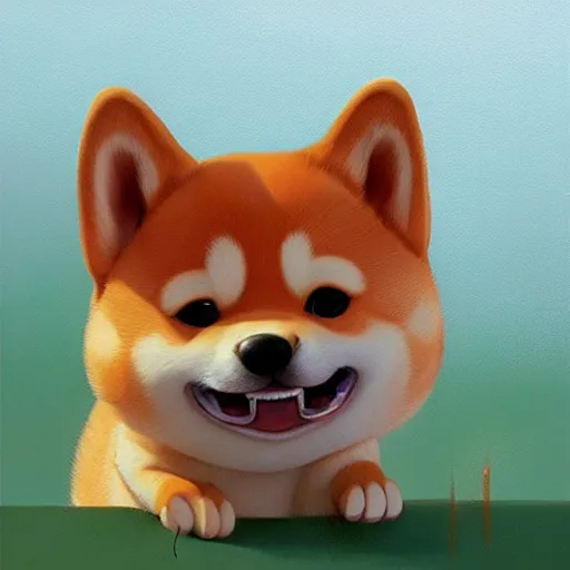 Prompt: goro fujita ilustration a happy baby shiba inu by goro fujita, painting by goro fujita, sharp focus, highly detailed, artstation