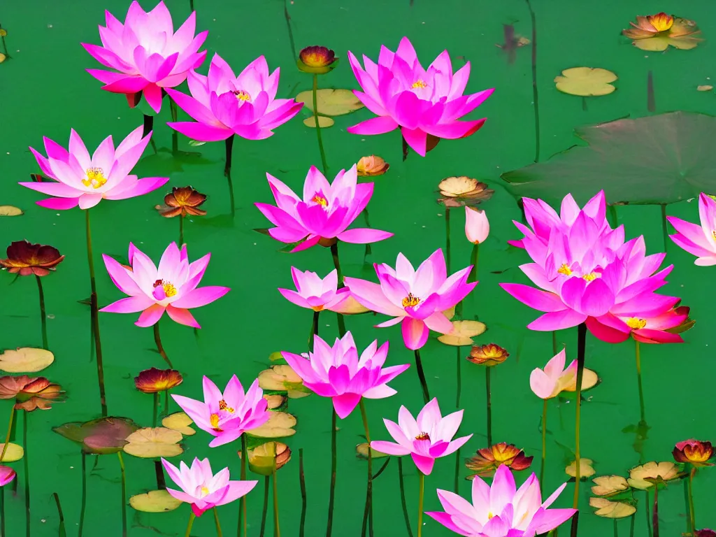 Prompt: double exposure flowers, lotus, cosmos