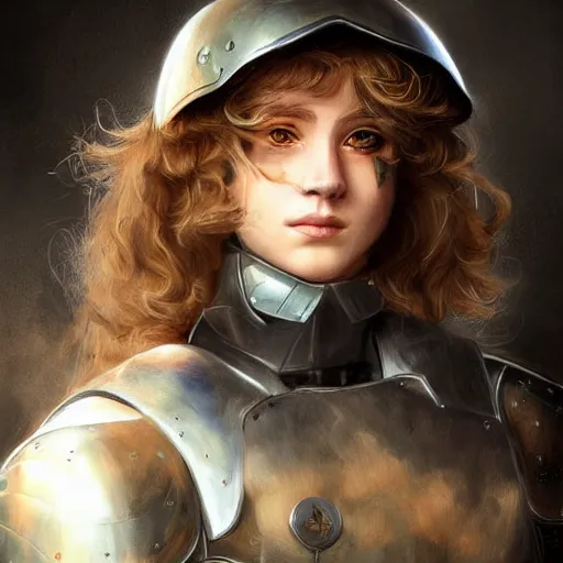 Image similar to a british longhair sodier with armor in the war, by stanely artgerm