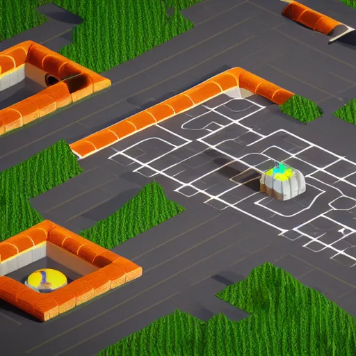 Image similar to isometric game level by style of supercell games, octane render, concept art