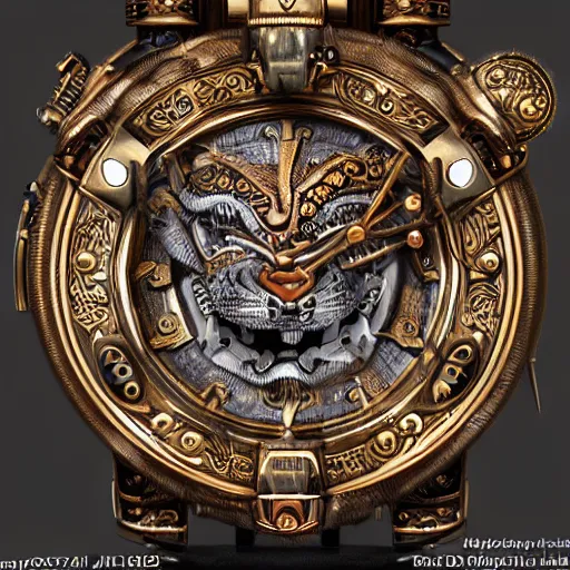 Prompt: A steampunk roaring tiger head made from ornate engraved full plate armor and watch gears and several jewels, macro shot by Justin Gerard, unreal engine, detailed, intricate, physically based rendering