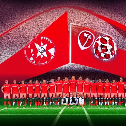 Image similar to photo of players, people, football club spartak moscow wins the 2 0 2 4 champions league final at wembley stadium, digital painting, aesthetic, smooth, sharp focus, highly detailed painting by soviet realism, 8 k w 1 0 2 4