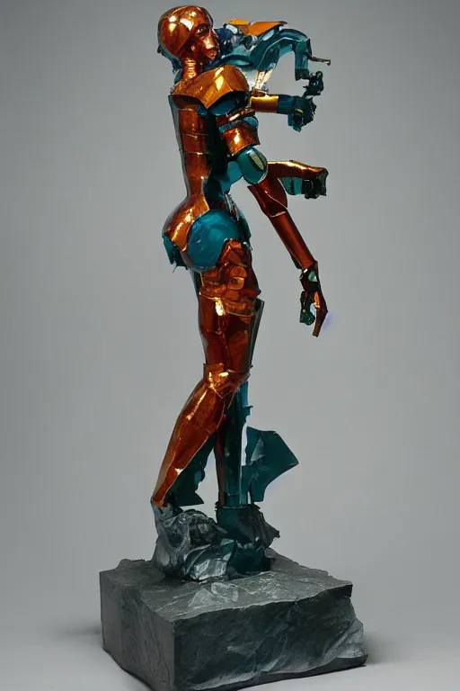 Image similar to studio portrait of lawful good colorful female holy mecha paladin absurdly beautiful, elegant, young sensual graceful woman, sculpture by auguste rodin