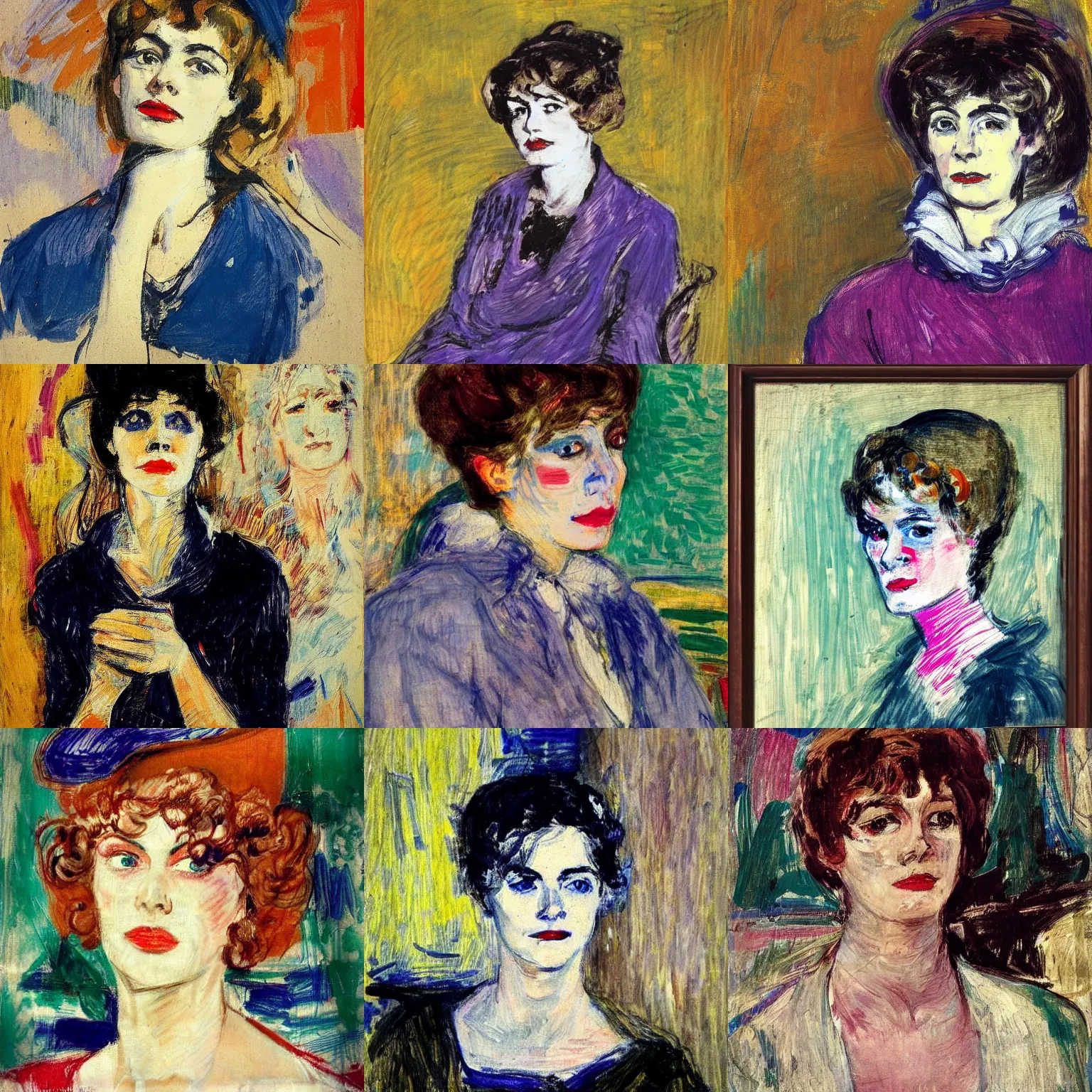 Prompt: beautiful woman portrait, by jack butler yeats
