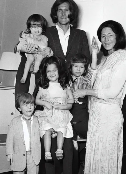 Image similar to a family of four in the 1 9 7 0 s