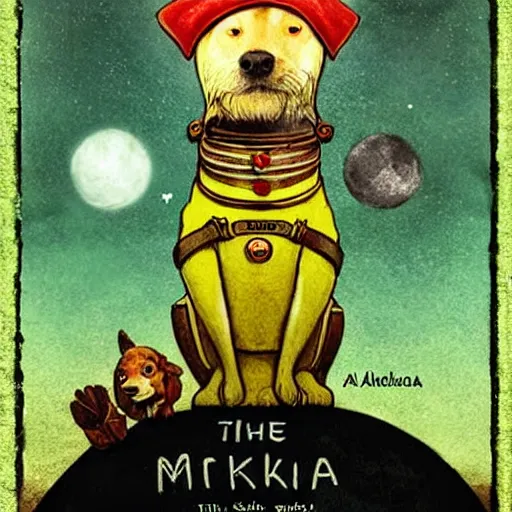 Prompt: Laika, the dog that travels to space, by Alexander Jansson style