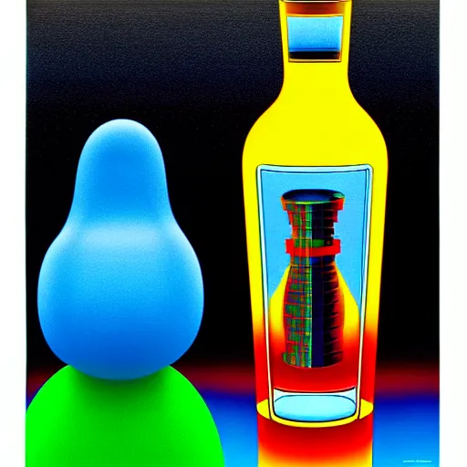 Prompt: glass vodka bottle by shusei nagaoka, kaws, david rudnick, airbrush on canvas, pastell colours, cell shaded, 8 k