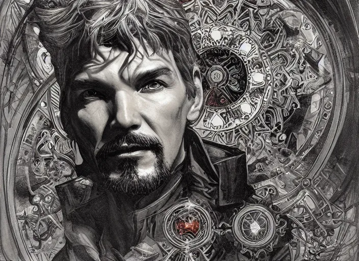 Image similar to a highly detailed mystical portrait of stephen strange, james gurney, james jean