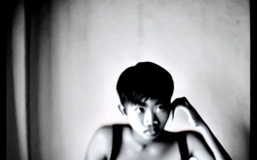 Image similar to A Filipino teenager voguing, 35mm film, ethereal, rule of thirds by Iwai Shunji