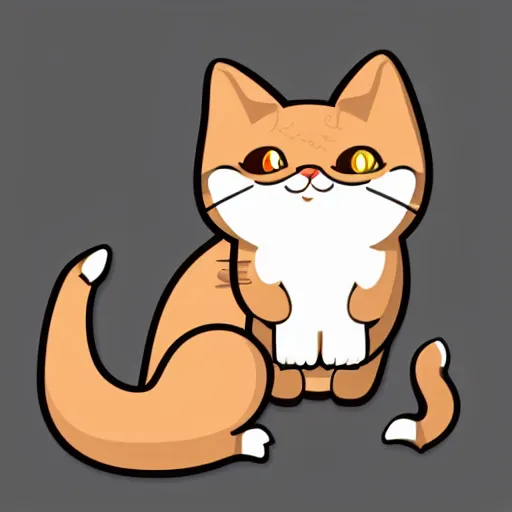 Prompt: munchkin cat, sticker, highly detailed, colorful, illustration, smooth and clean vector curves, no jagged lines, vector art, smooth