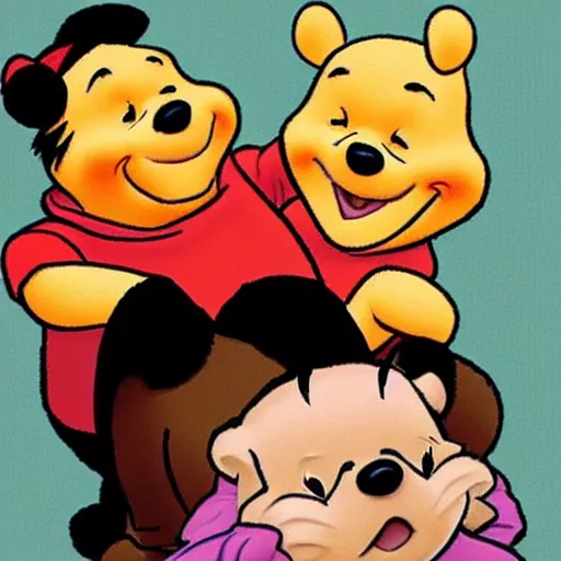 Image similar to Winnie the Pooh with the face of Xi Jinping, caricature