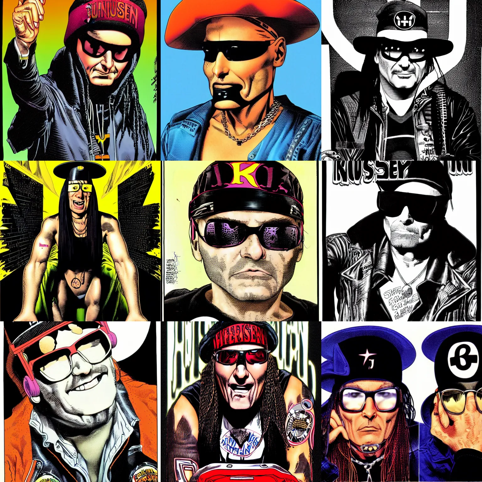 Prompt: Al Jourgensen by Brian Bolland