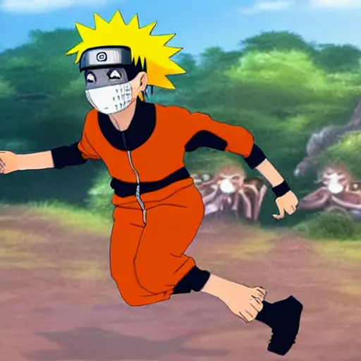 Image similar to hyper realistic naruto running for presidential election in madagascar