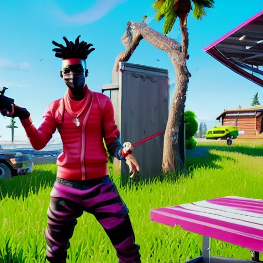 Prompt: playboi carti in fortnite 4 k detailed super realistic