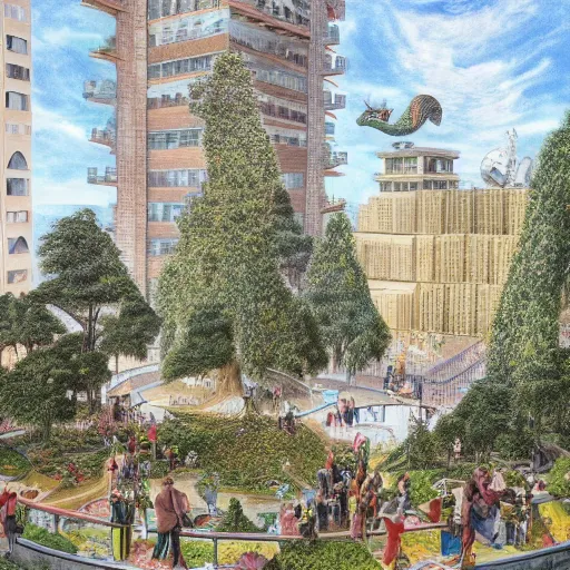 Image similar to hyperrealistic galactic spring city height viper waterfalls hatchback spruce tree , by Juan Giménez and Maria Sibylla Merian and Sydney Prior Hall , 20 megapixels , surrealist , Art on Instagram