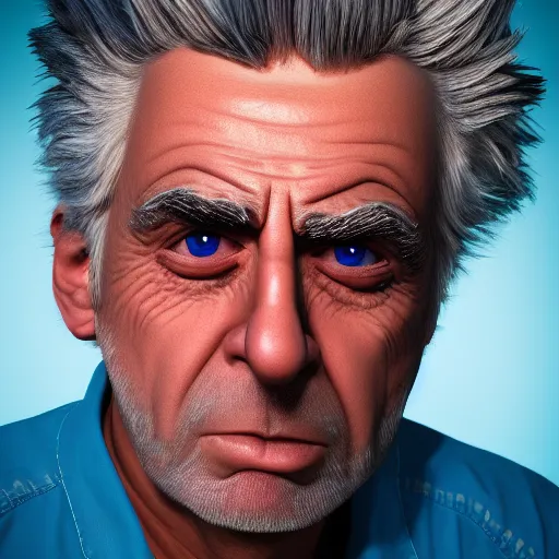 Image similar to rick sanchez closeup photograph dslr photorealistic, studio lighting, ektachrome, detailed, intricate, face details